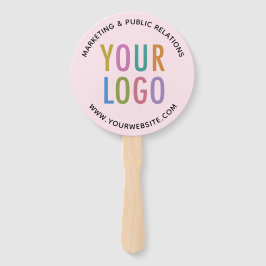 Hellrosa Handfächer auf der Runde mit benutzerdefi