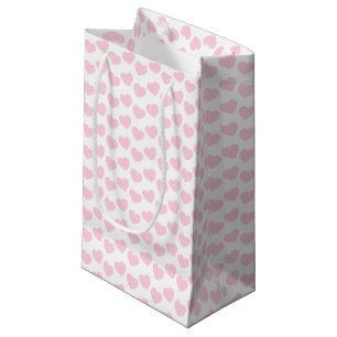 Hellrosa Herz-Muster auf weißer kleiner Kleine Geschenktüte