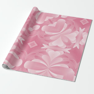 Hellrosa Herzen und Diamanten Geschenkpapier