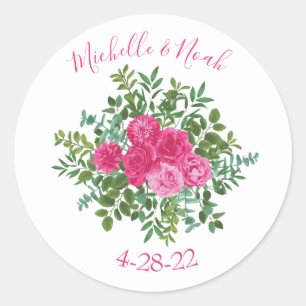 Hellrosa Hochzeitsstipps Rose Blumenmodern Runder Aufkleber