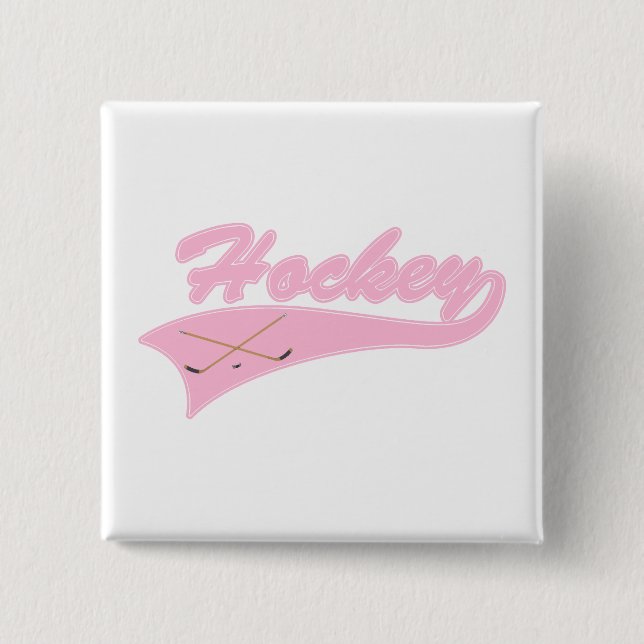 Hellrosa Hockey-Logo Button (Vorderseite)