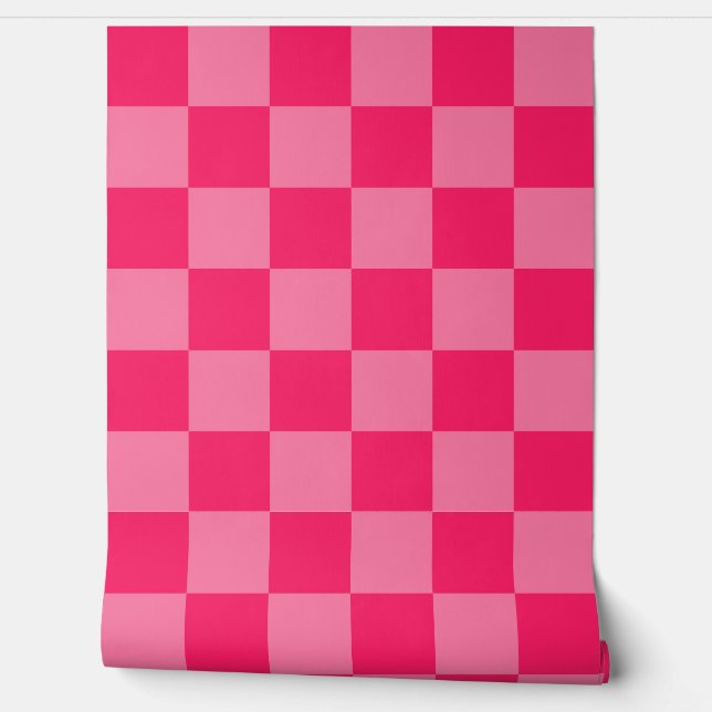 Hellrosa, Hot-Pink-Schachbrett Tapete (Abrollen)