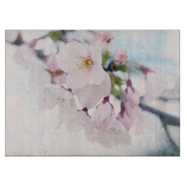 Hellrosa Kirschblüten Schneidebrett (Vorderseite)