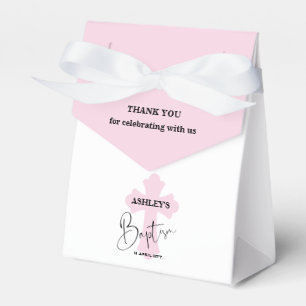Hellrosa Kreuz Tauf Danksagungs Geschenkbox Geschenkschachtel