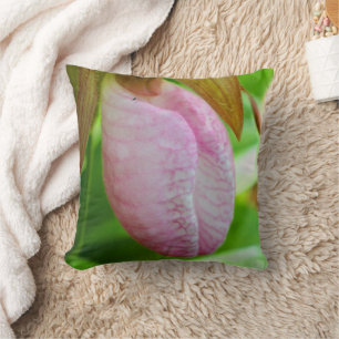 Hellrosa Lady Slipper Orchideen Blume Nah Kissen