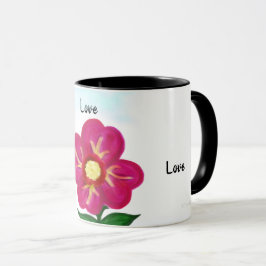 Hellrosa Liebe Typografie Tasse