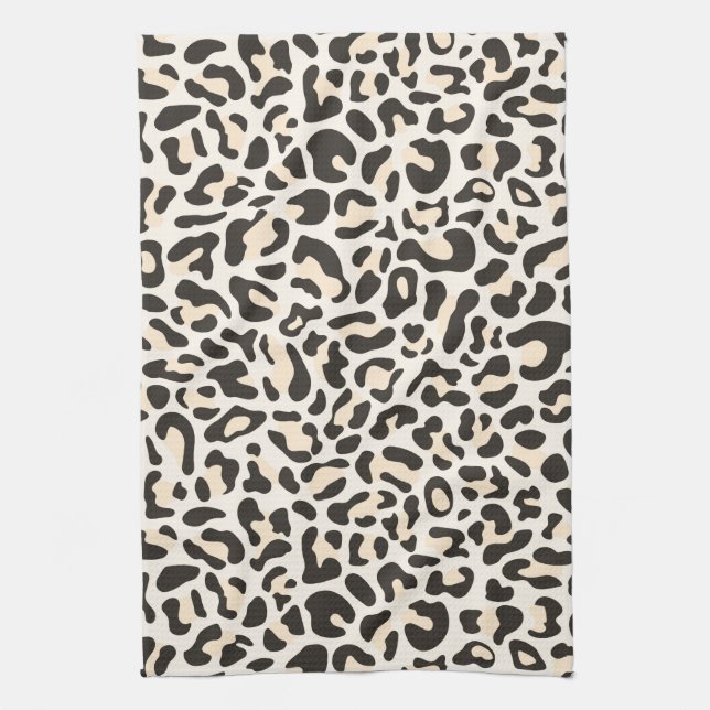 Hellrosa Luxe Leopard Print Retro Küchentücher (Vertikal)