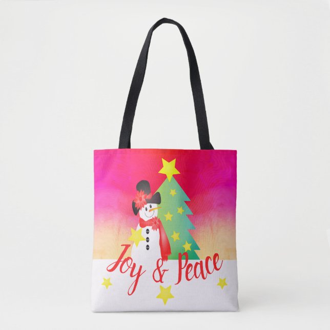 Hellrosa mit Schneemann Tasche (Vorderseite)