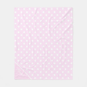 Hellrosa mit weißen Polka-Punkten Fleecedecke