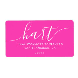 Hellrosa Moderne Script-Rücksendeadresse