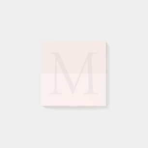 Hellrosa Monogramm-Initiale  Post-it Klebezettel