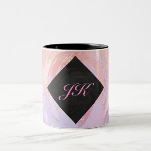 Hellrosa Monogramm Zweifarbige Tasse