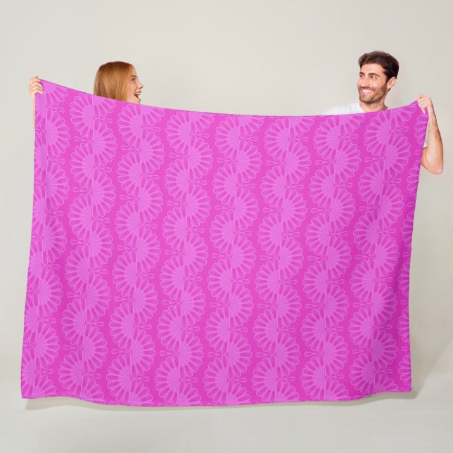 hellrosa neon-helle geometrische Muster Fleecedecke (Beispiel)