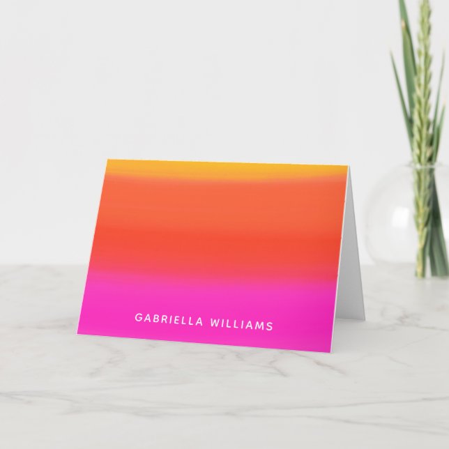 Hellrosa Orange Personalisierter Name Karte (Vorderseite)