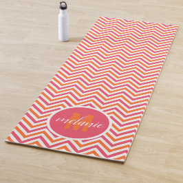 Hellrosa Orange Zickzack Monogramm Yogamatte