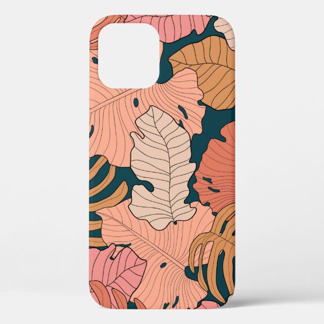 Hellrosa, orangefarbene, gelbe Blätter von Monster Case-Mate iPhone Hülle (Rückseite)