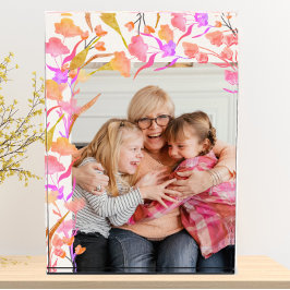 Hellrosa Orangefarbene Wildblume Orange Oma Fotoblock