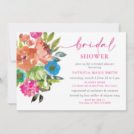 Hellrosa orangefarbenes Brautparty Einladung