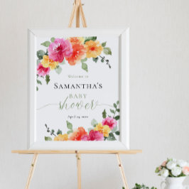 Hellrosa Orangenpfirsiche Babydusche Begrüßung Poster