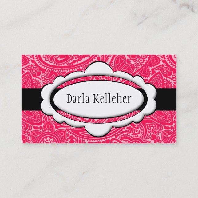 Hellrosa Paisley Business Cards Visitenkarte (Vorderseite)