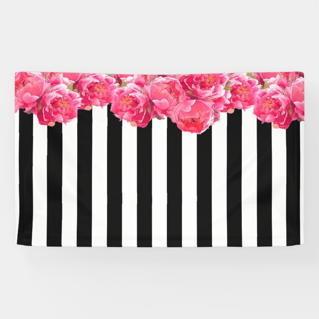 Hellrosa Peonies Horizontaler Hintergrund Banner (Horizontal)