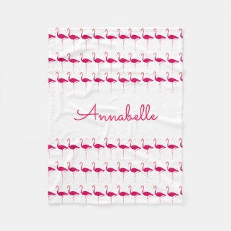 Hellrosa Personalisierte Aquarellfarbe Flamingo dr Fleecedecke