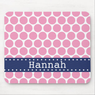 Hellrosa Polka Dot Muster Blaue Banner Mousepad