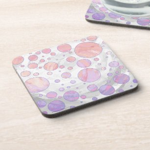 Hellrosa Polka Dot Muster Getränkeuntersetzer