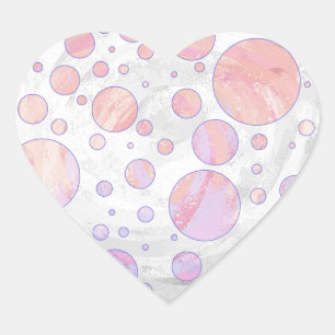 Hellrosa Polka Dot Muster Herz-Aufkleber