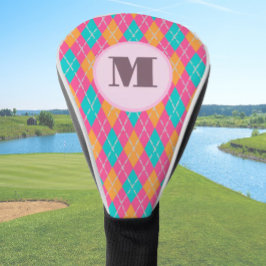 Hellrosa Preppy-Raute, kundenspezifische Monogramm Golf Headcover