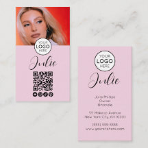Hellrosa QR-Code, Logo und Foto-Make-up