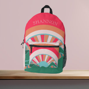 Hellrosa Rainbow Bedruckter Rucksack