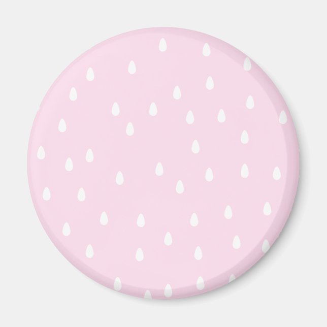 Hellrosa Regenmuster. Weiß und rosa. Magnet (Vorne)