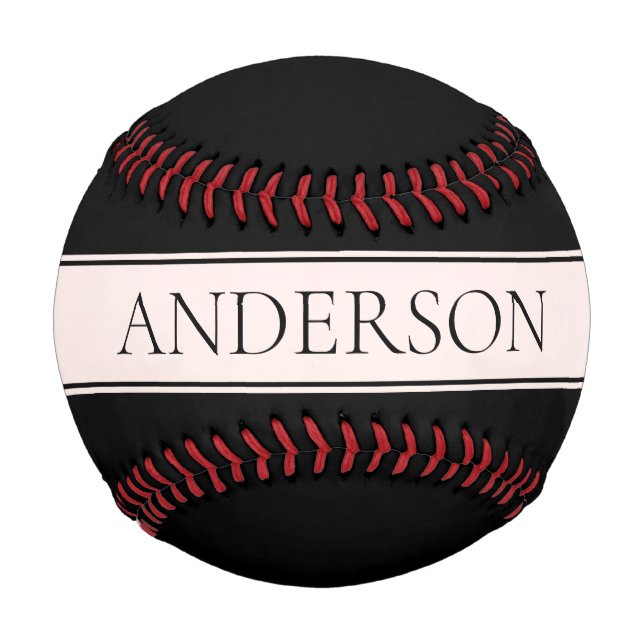 Hellrosa Rosa Streifen und eleganter bearbeitbarer Baseball (Vorderseite)