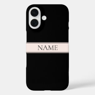 Hellrosa Rosa Streifen und eleganter bearbeitbarer iPhone 16 Hülle