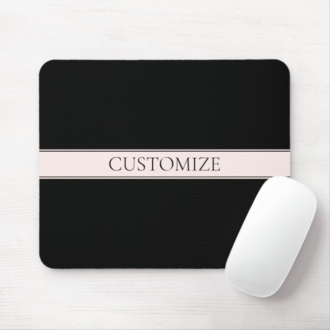 Hellrosa Rosa Streifen und eleganter bearbeitbarer Mousepad (Mit Mouse)