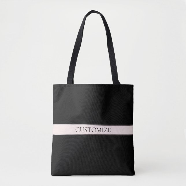Hellrosa Rosa Streifen und eleganter bearbeitbarer Tasche (Vorderseite)