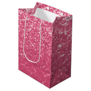 Hellrosa Rose Imitate Glitzern Glitzer Mittlere Geschenktüte