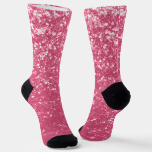 Hellrosa Rose Imitate Glitzern Glitzer Socken