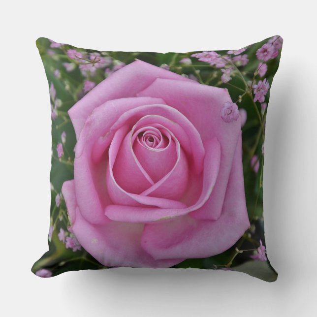 Hellrosa Rose Kissen (Vorderseite)