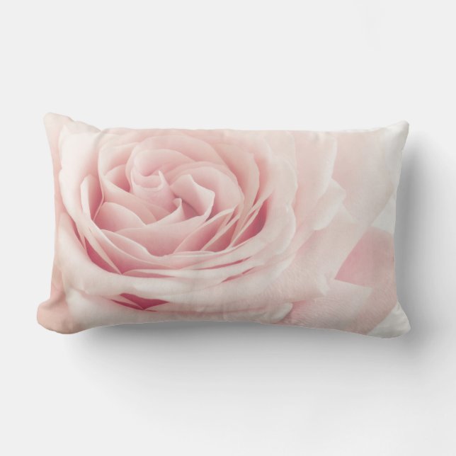 Hellrosa Rosen-Blume - Rosen-Blumen mit Blumen Lendenkissen (Vorderseite)