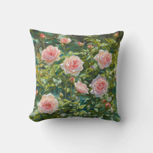 Hellrosa Rosen Garten Blumen Kissen