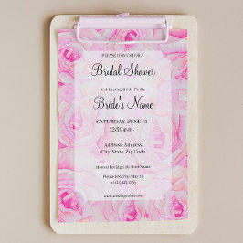 Hellrosa Roses Bridal Dusche Einladung