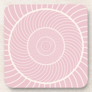 Hellrosa Sahne, SpiralSchnecke Fibonacci-Sequenz Getränkeuntersetzer