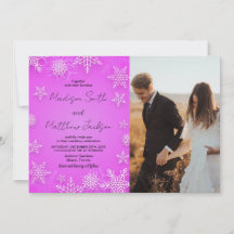 Hellrosa Schnee Hochzeitseinladungen mit Foto