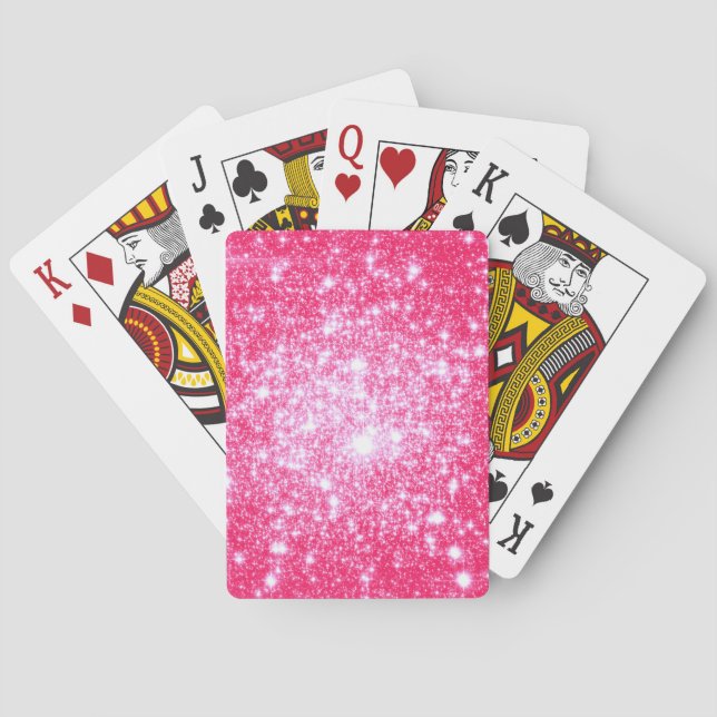 Hellrosa Stars Spielkarten (Rückseite)