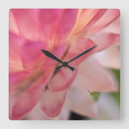 Hellrosa Strawblume Quadratische Wanduhr