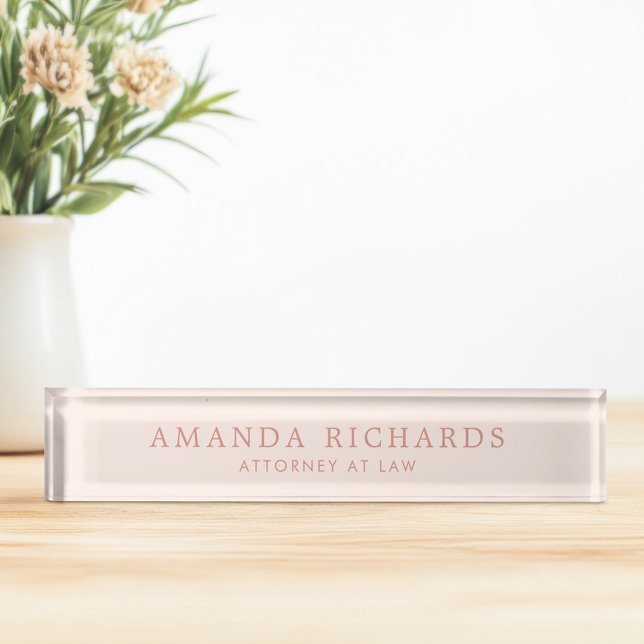 Hellrosa Trendsetter Namensplakette (Light blush pink trendy desk name plate)