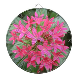 Hellrosa Tropische Blume Dart Board Dartscheibe