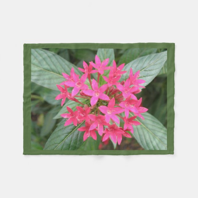 Hellrosa tropische Blume Fleece Blanket (Vorderseite (Horizontal))